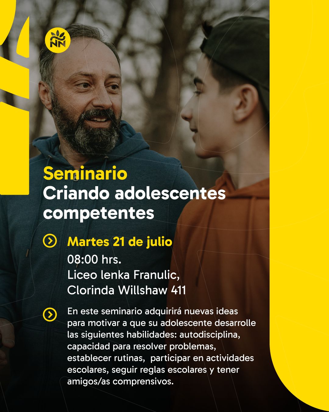 Afiche del seminario de parentalidad positiva