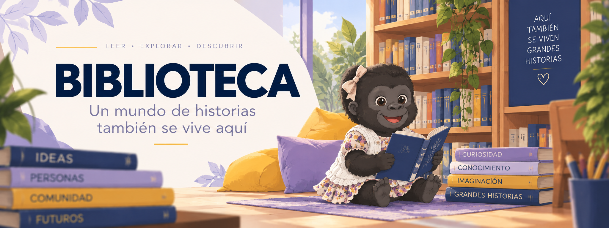 Biblioteca. Lee, explora, descubre. Liceo Lenka Franulic.